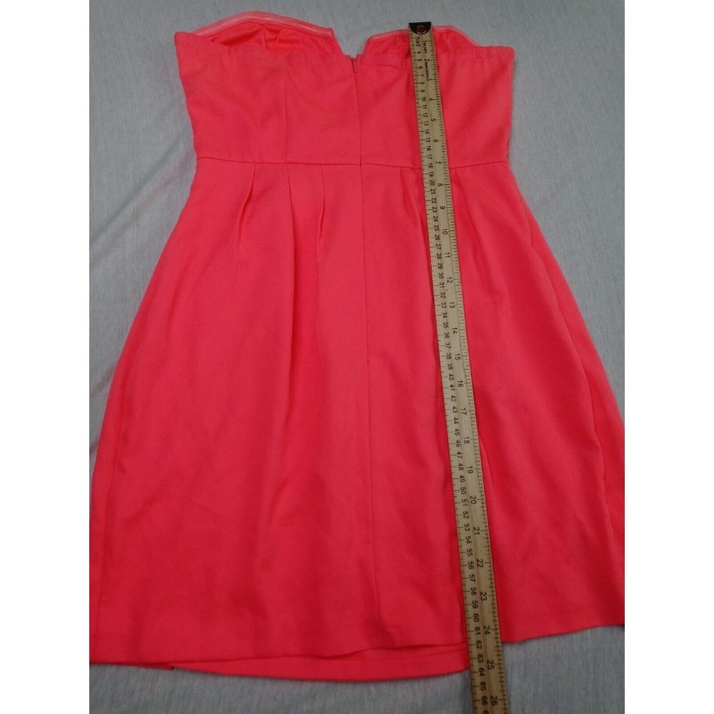 Do + Be Women Mini Dress fluorescent pink strip with planks open skirt size S. - Picture 12 of 12